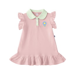 DRESS ANAK WANGKI IRIS PINK RIB MINT
