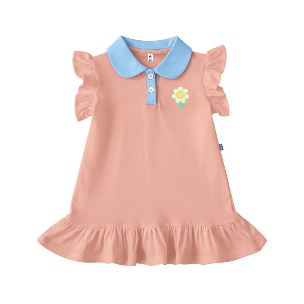 DRESS ANAK WANGKI IRIS YOUNG PEACH RIB BABY BLUE