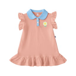 DRESS ANAK WANGKI IRIS YOUNG PEACH RIB BABY BLUE