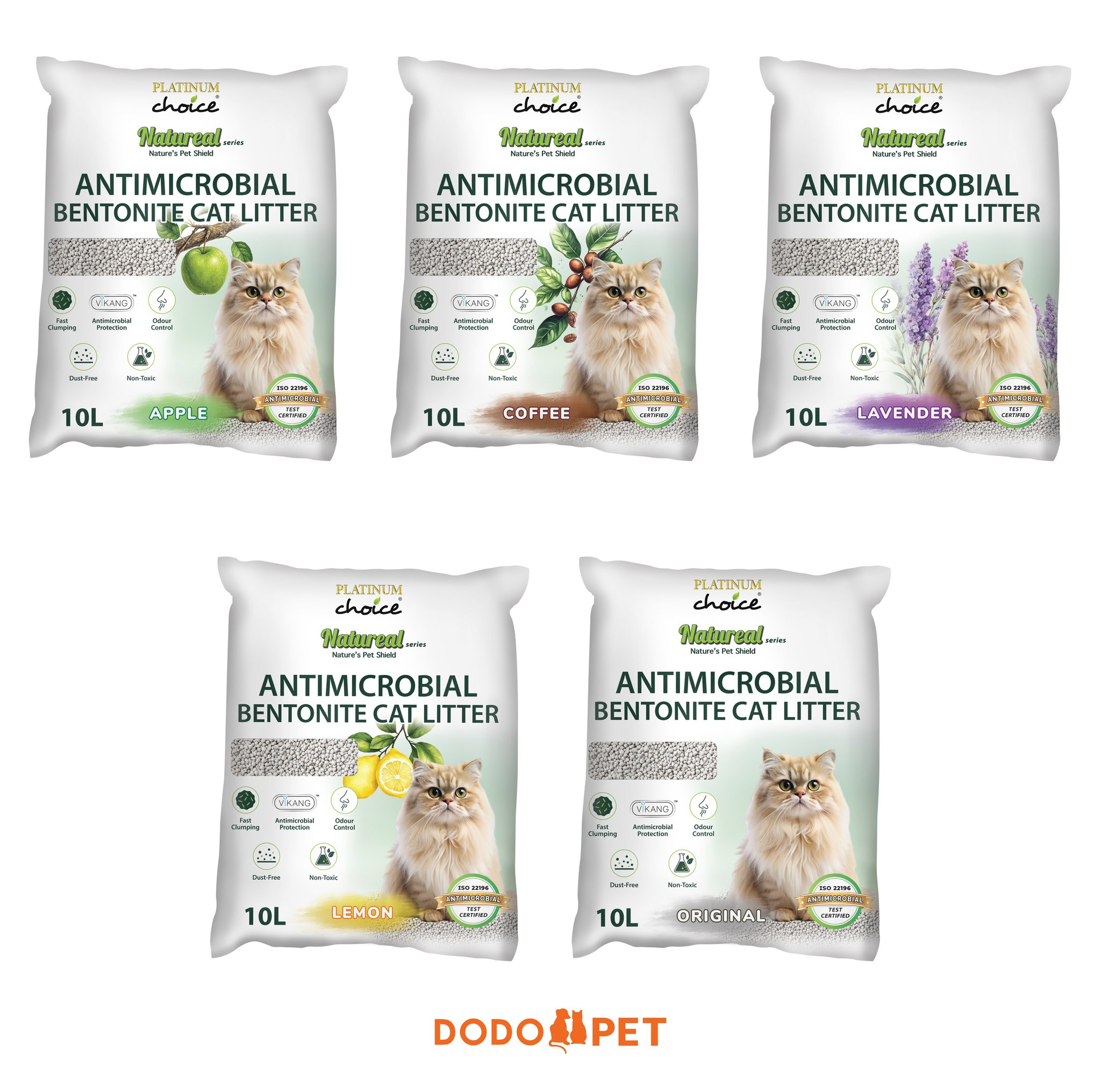 Platinum Choice Natureal Antimicrobial Bentonite Cat Litter 10L Range_0
