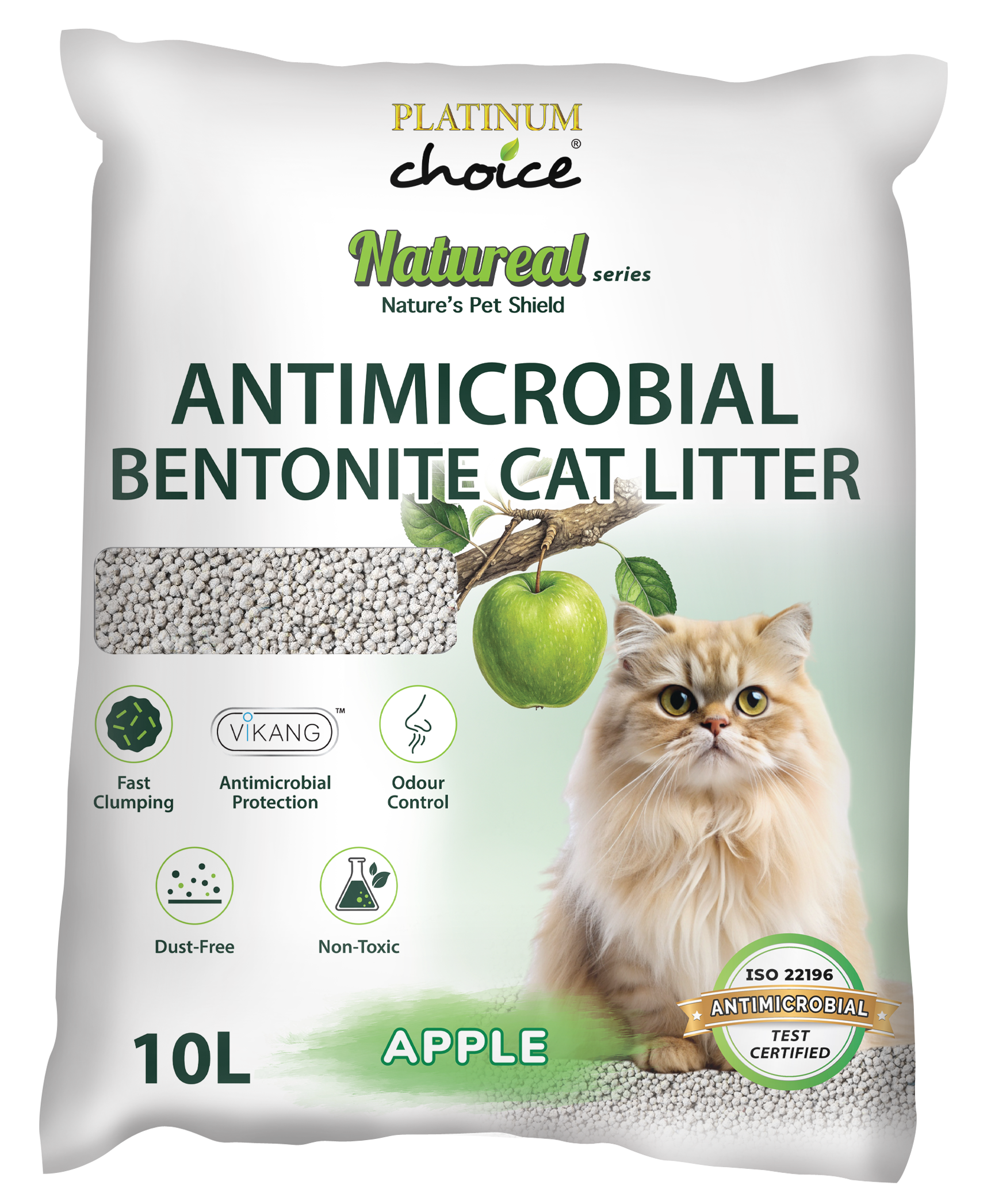 Platinum Choice Natureal Antimicrobial Bentonite Cat Litter 10L Range_1