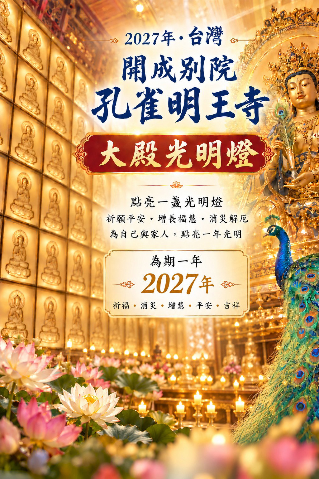 孔雀明王寺 (開成別院 - 大殿光明燈) - 2027年•台灣_0
