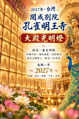 台灣 - 孔雀明王寺 (開成別院 - 大殿光明燈)