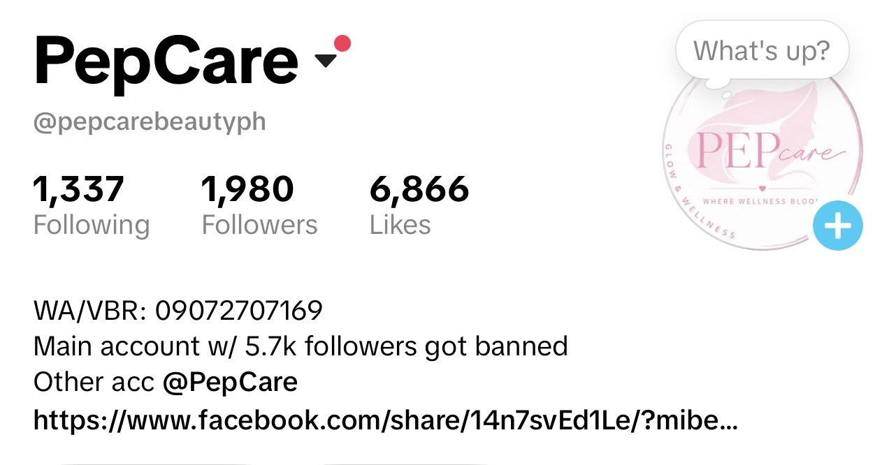 Our PepCareOfficial TikTok with almost 6K followers got BANNED 😭  We’re starting over, but we’re not going anywhere! 🫶🏻  Please follow our other official accounts so we can stay connected. Thank you for sticking with PepCare! 🥹💗_1