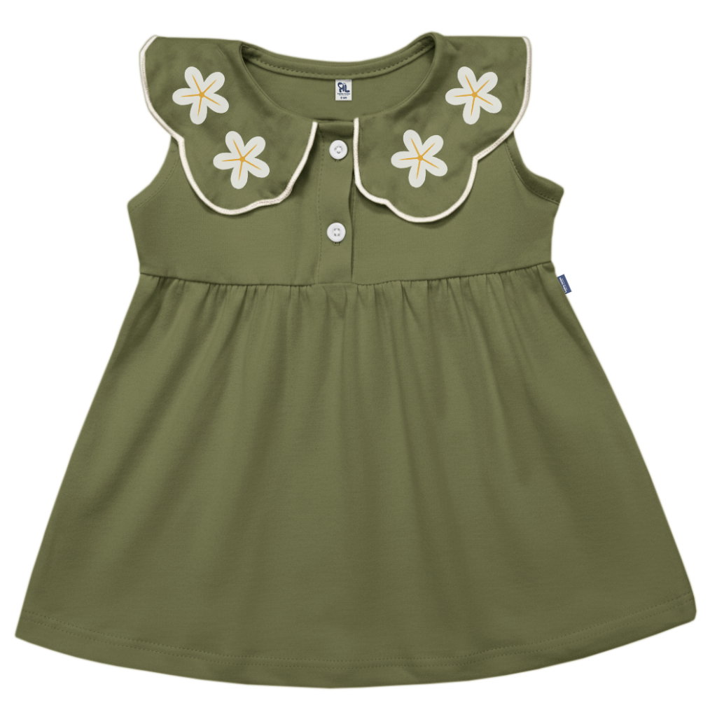 DRESS ANAK LUSY MOSS GREEN