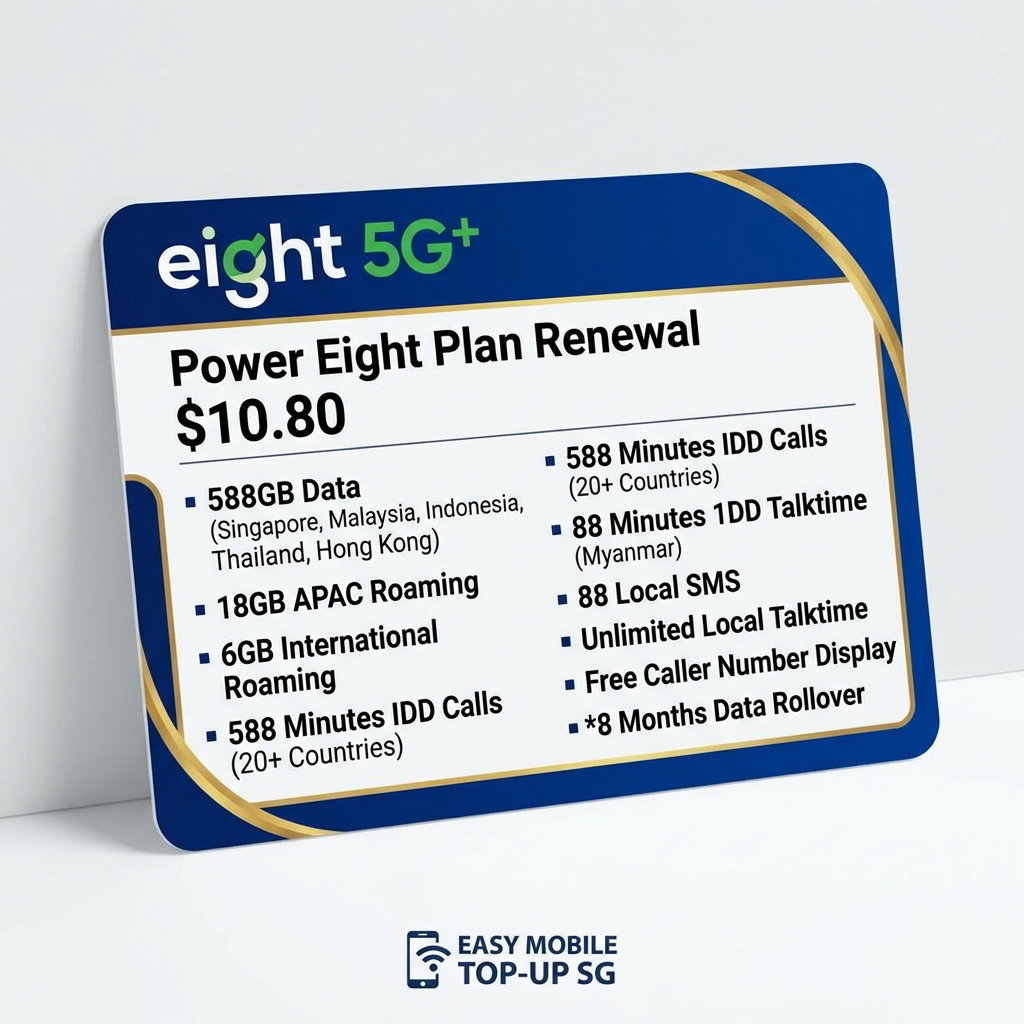 Eight 5G+ $10.80 588GB (SG + MY + ID + TH + HK Roaming) Power Plan Renewal_0