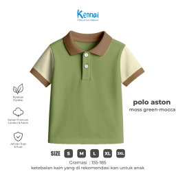 KAOS KERAH POLOS ASTON MOSS GREEN-MOCCA