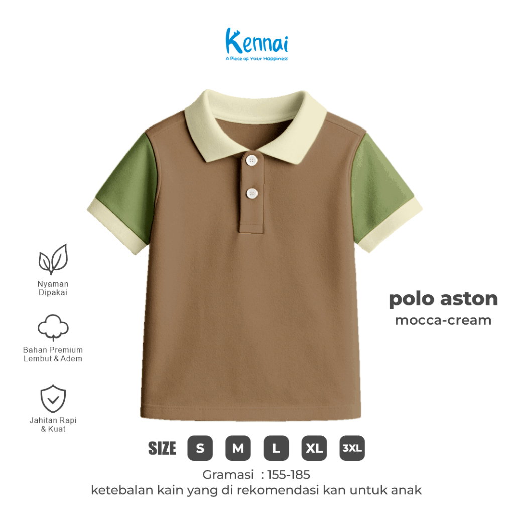 KAOS KERAH POLOS ASTON MOCCA-CREAM_0