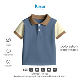 KAOS KERAH POLOS ASTON BTN-BLUE REFF-MOCCA