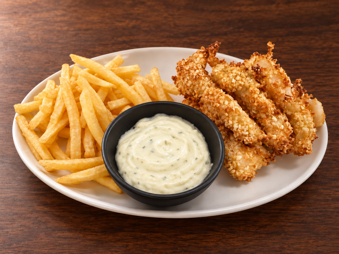 Air-Fried Basa Fish & Chips