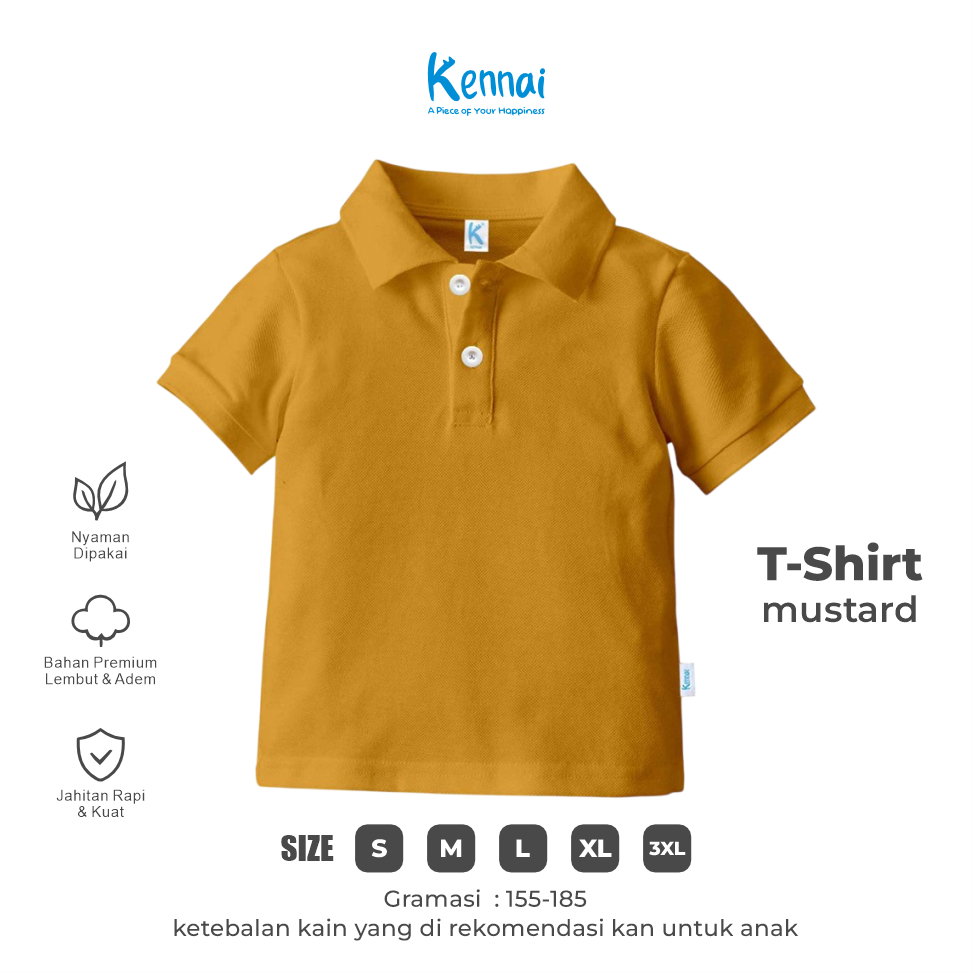 KAOS KERAH POLOS KOJI MUSTARD