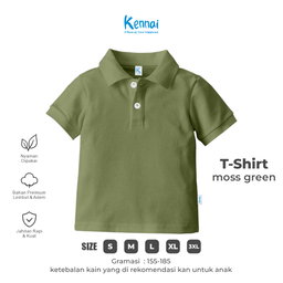 KAOS KERAH POLOS KOJI MOSS GREEN