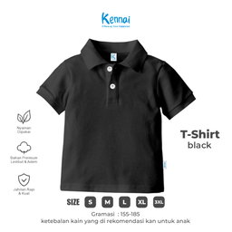 KAOS KERAH POLOS KOJI BLACK