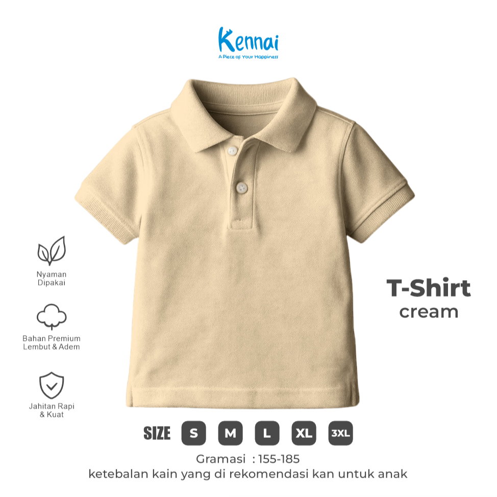 KAOS KERAH POLOS KOJI CREAM_0