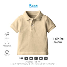 KAOS KERAH POLOS KOJI CREAM