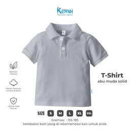 KAOS KERAH POLOS KOJI ABU MUDA SOLID