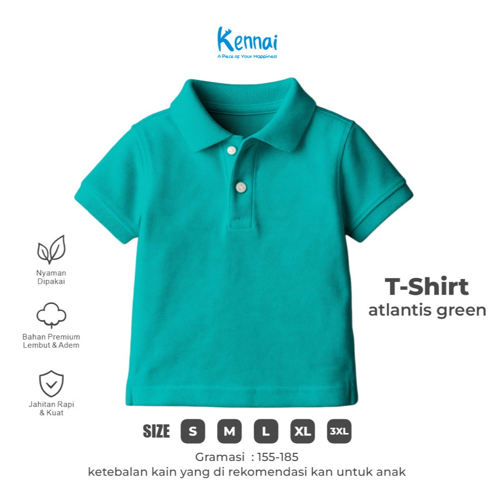 KAOS KERAH POLOS KOJI ATLANTIS GREEN