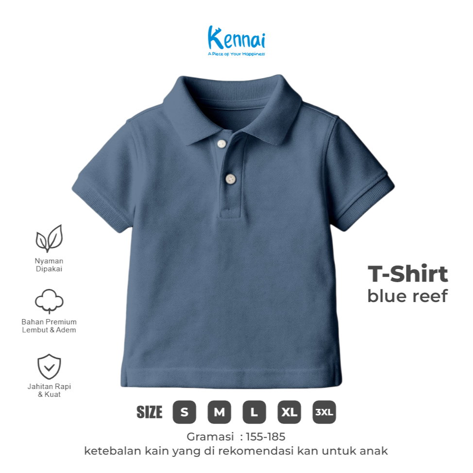 KAOS KERAH POLOS KOJI BLUE REEF_0