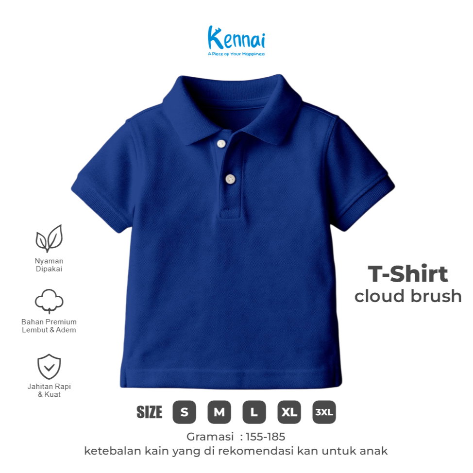 KAOS KERAH POLOS KOJI CLOUD BRUSH