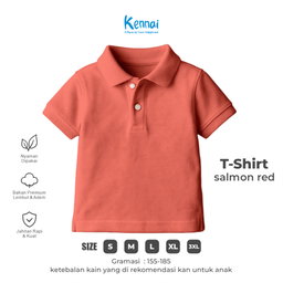 KAOS KERAH POLOS KOJI SALMON RED