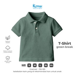 KAOS KERAH POLOS KOJI GREEN BREAK