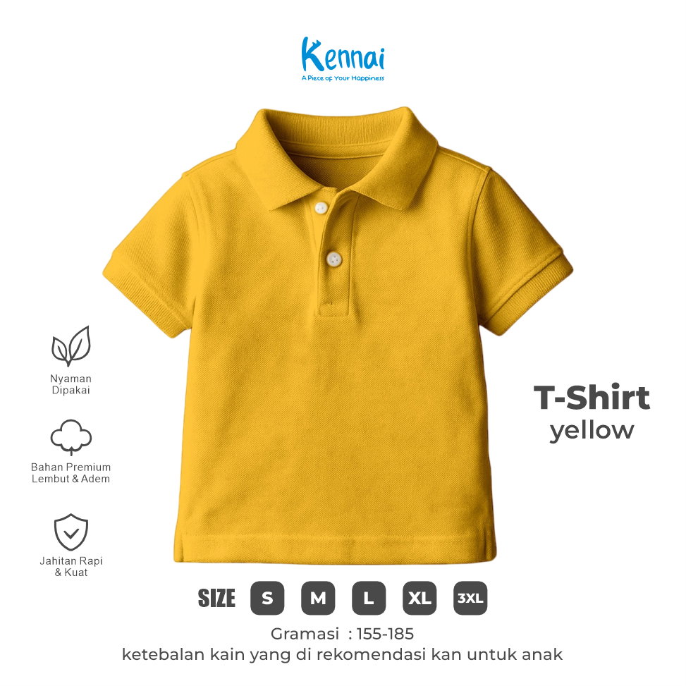 KAOS KERAH POLOS KOJI YELLOW_0