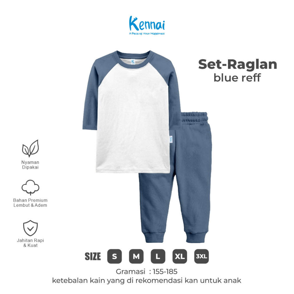 SETELAN PANJANG RAGLAN BLUE REEF