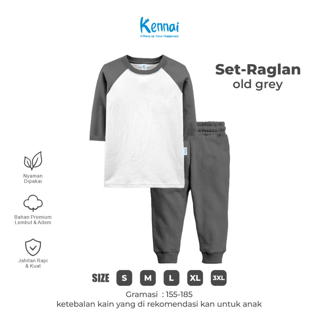 SETELAN PANJANG RAGLAN OLD GREY