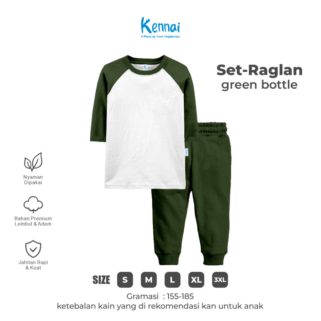 SETELAN PANJANG RAGLAN GREEN BOTTLE
