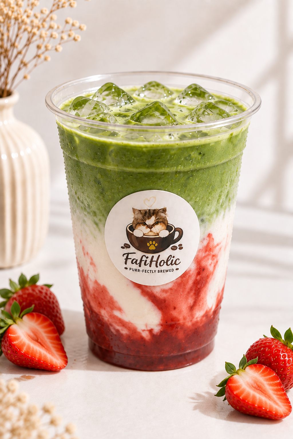 Iced Strawberry Matcha (14oz)