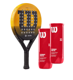 Burn Elite Round Padel Racket with 2x 3's Padel Balls
