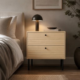 2x 2-Drawer Side Pedestal Tables