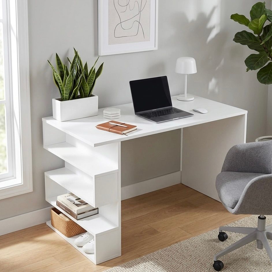 White Cleora Study Desk