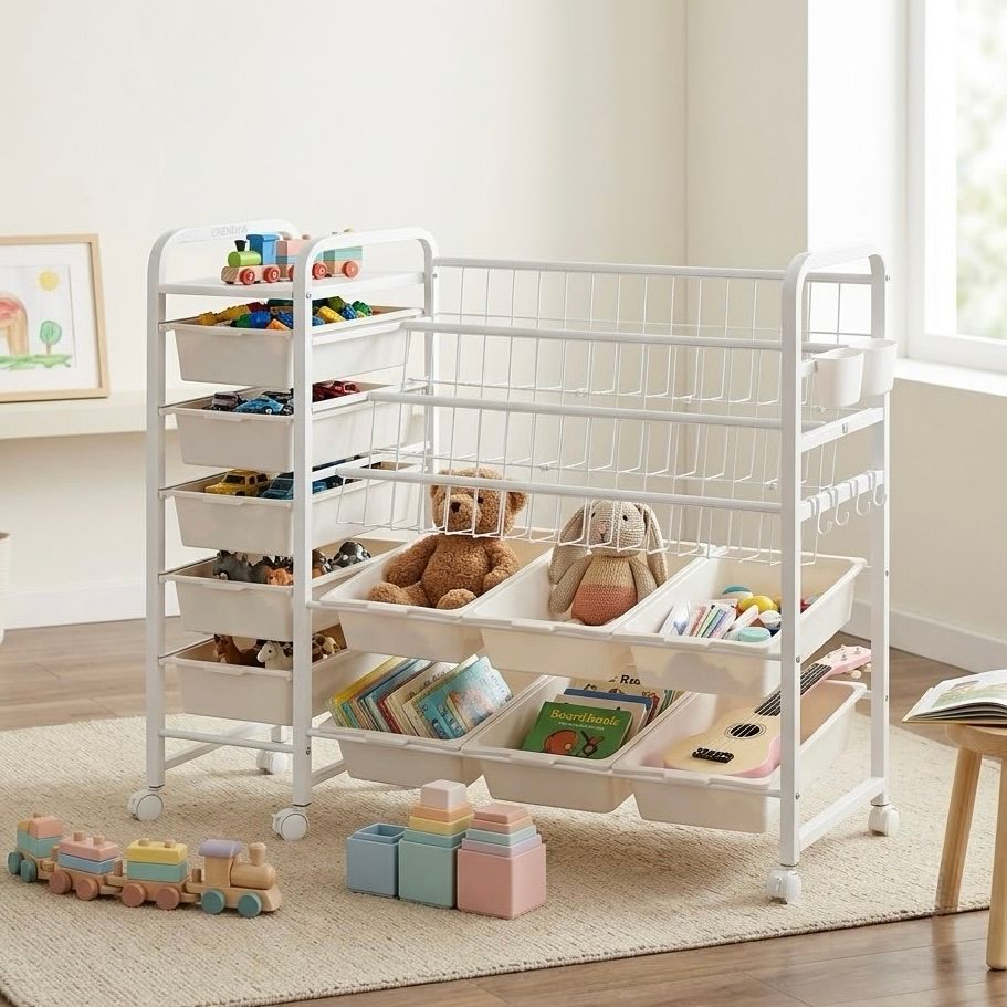 2-in-1 Children's Bookshelf and Toy Organiser