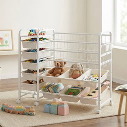 2-in-1 Children's Bookshelf and Toy Organiser