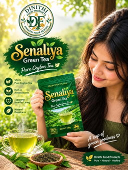 Pure Ceylon Green Tea – 100g | Premium Quality Green Tea | Product of Sri Lanka /شاي Senaliya الأخضر السيلاني النقي – 100 غرام | شاي أخضر عالي الجودة | منتج من سريلانكا