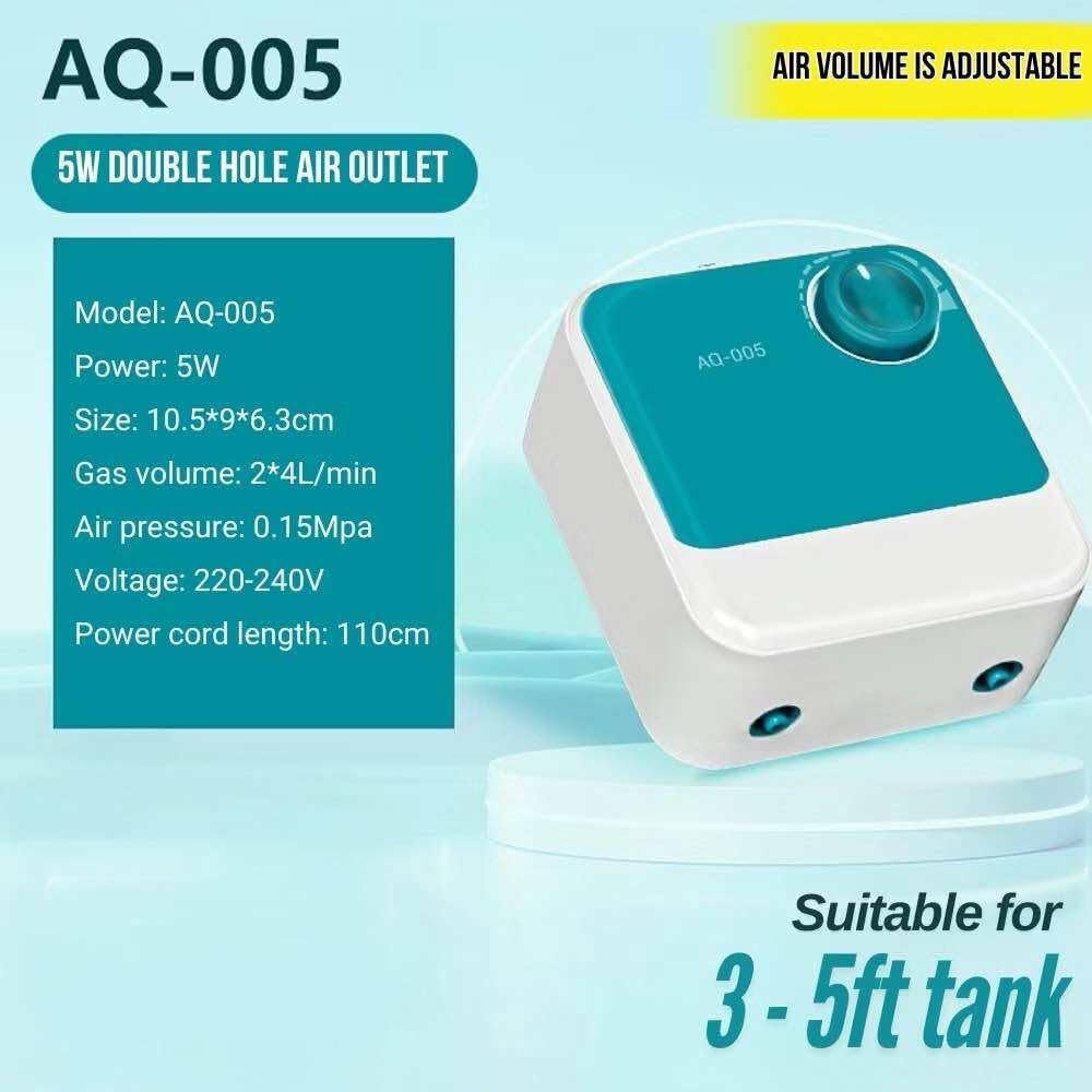 SOBO AQ-005 Dual Outlet Adjustable Aquarium Air Pump - 5W_2