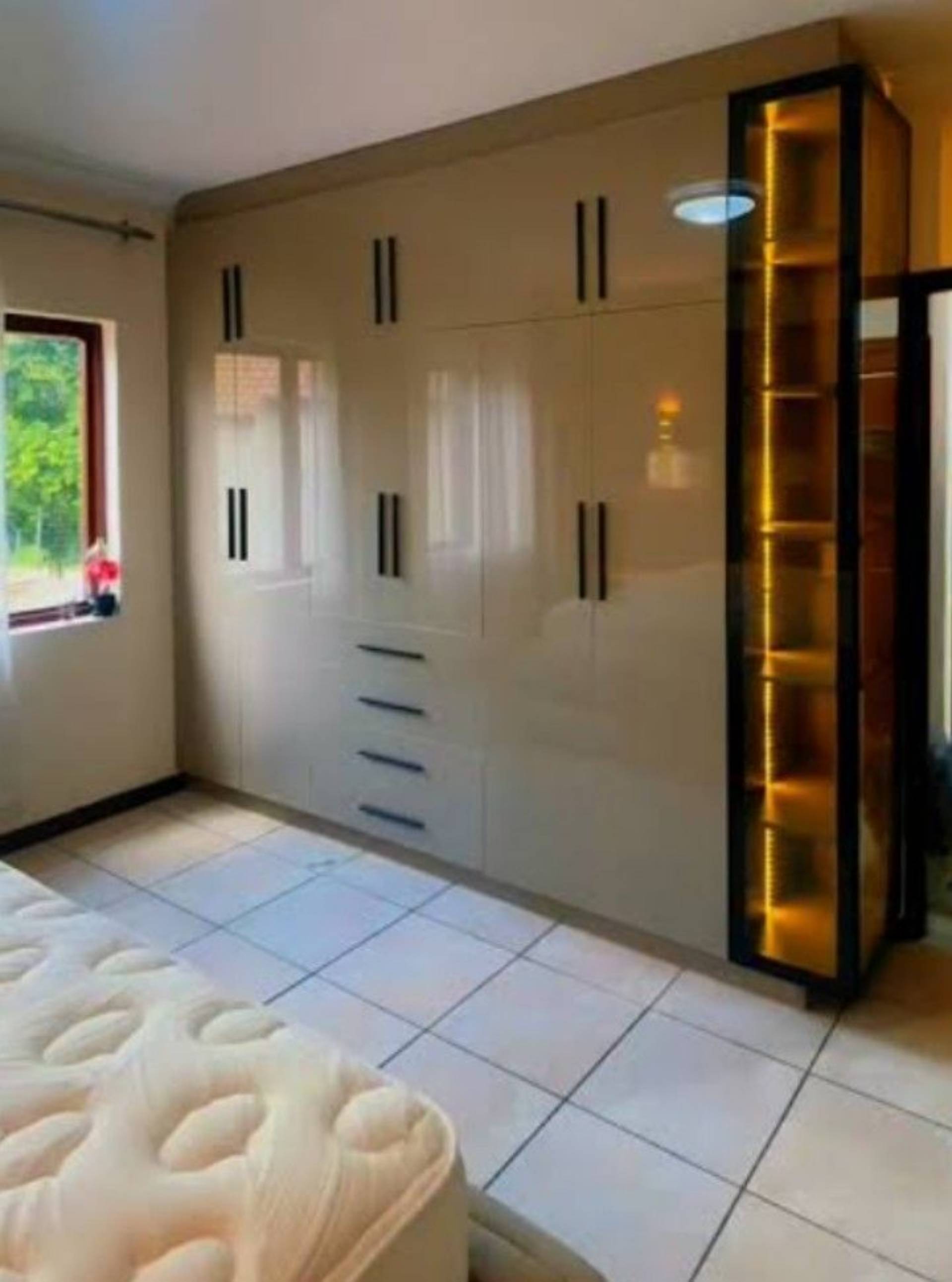 Transform Wardrobe with LED light and display shelves and premium color_0