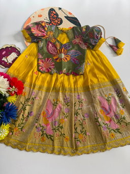 Embroidred Viscose  Blouse & Lehangas for Kids TC2 