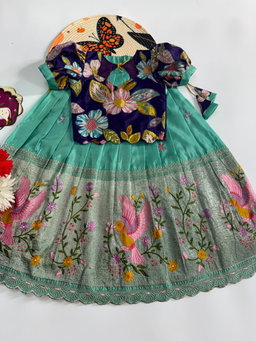 Embroidred Viscose  Blouse & Lehangas for Kids TC2 