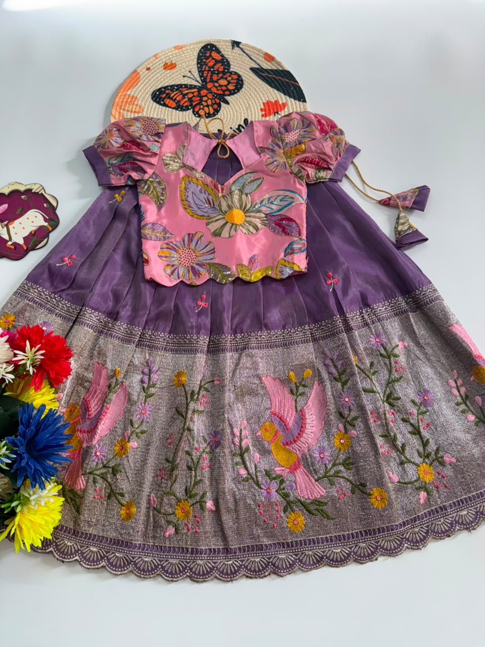 Embroidred Viscose  Blouse & Lehangas for Kids TC2 _4
