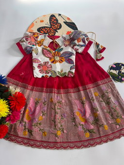 Embroidred Viscose  Blouse & Lehangas for Kids TC2 