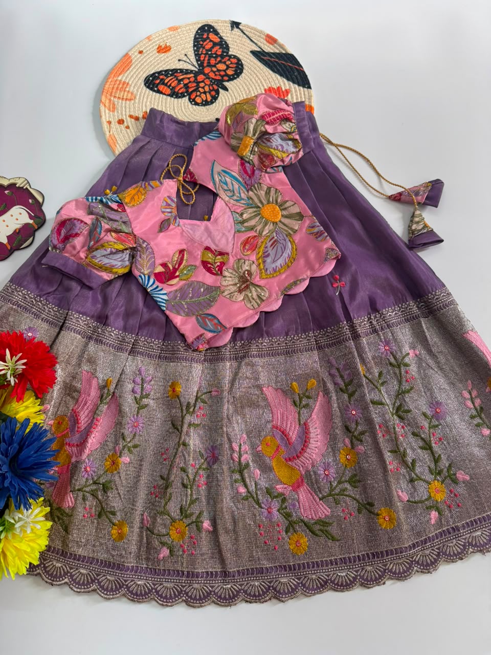 Embroidred Viscose  Blouse & Lehangas for Kids TC2 _6