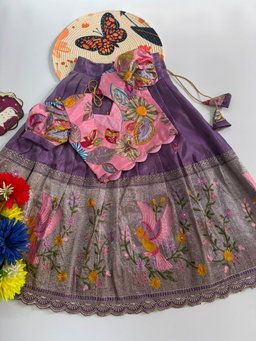 Embroidred Viscose  Blouse & Lehangas for Kids TC2 