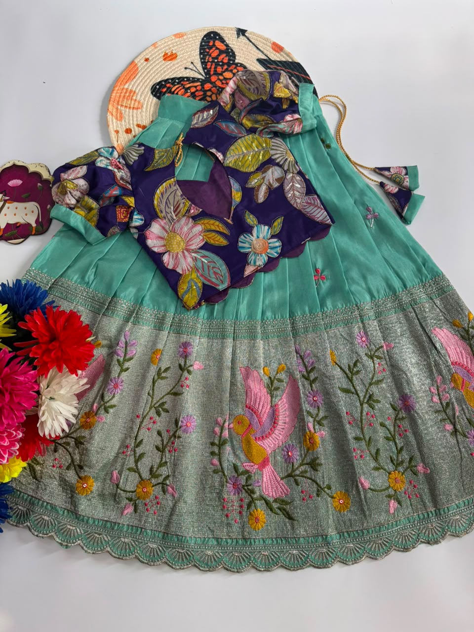 Embroidred Viscose  Blouse & Lehangas for Kids TC2 _8