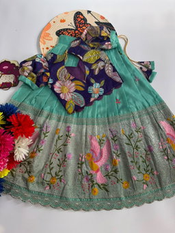 Embroidred Viscose  Blouse & Lehangas for Kids TC2 