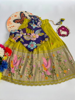 Embroidred Viscose  Blouse & Lehangas for Kids TC2 