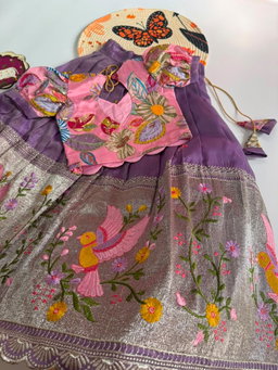 Embroidred Viscose  Blouse & Lehangas for Kids TC2 