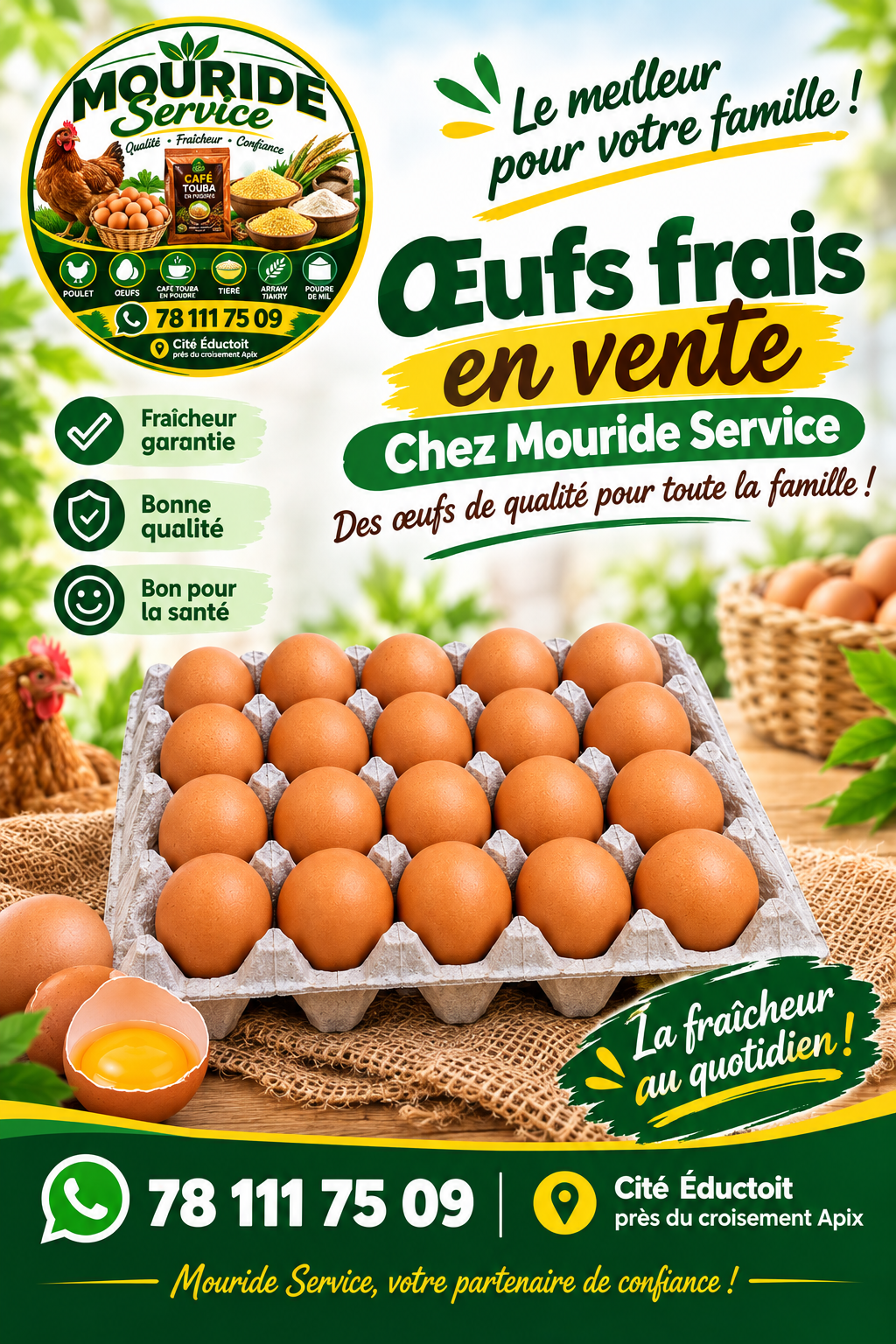 tablettes d'oeufs