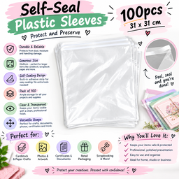 Self-Seal Plastic Sleeves – 100pcs